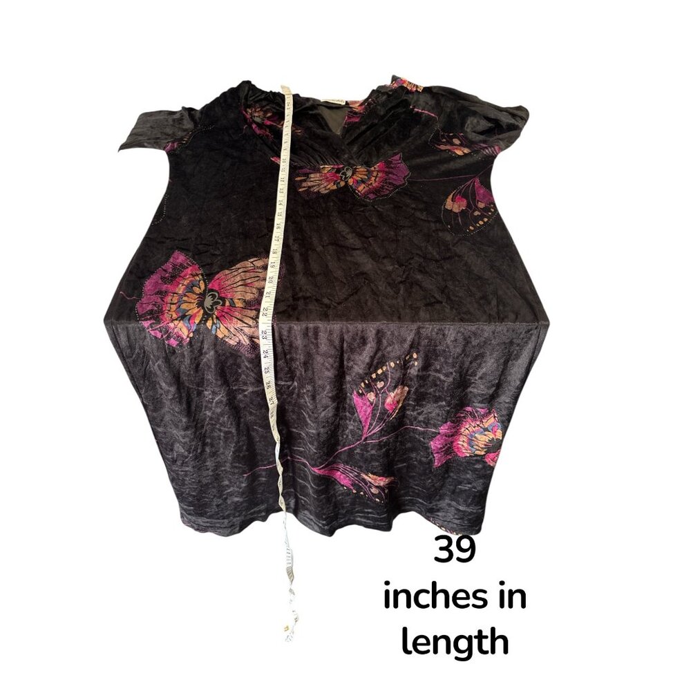 Diana Bentalls Vintage Velvet Butterfly Dress — Size 12 / M | Whimsy Goth, Y2K B - Picture 12 of 13
